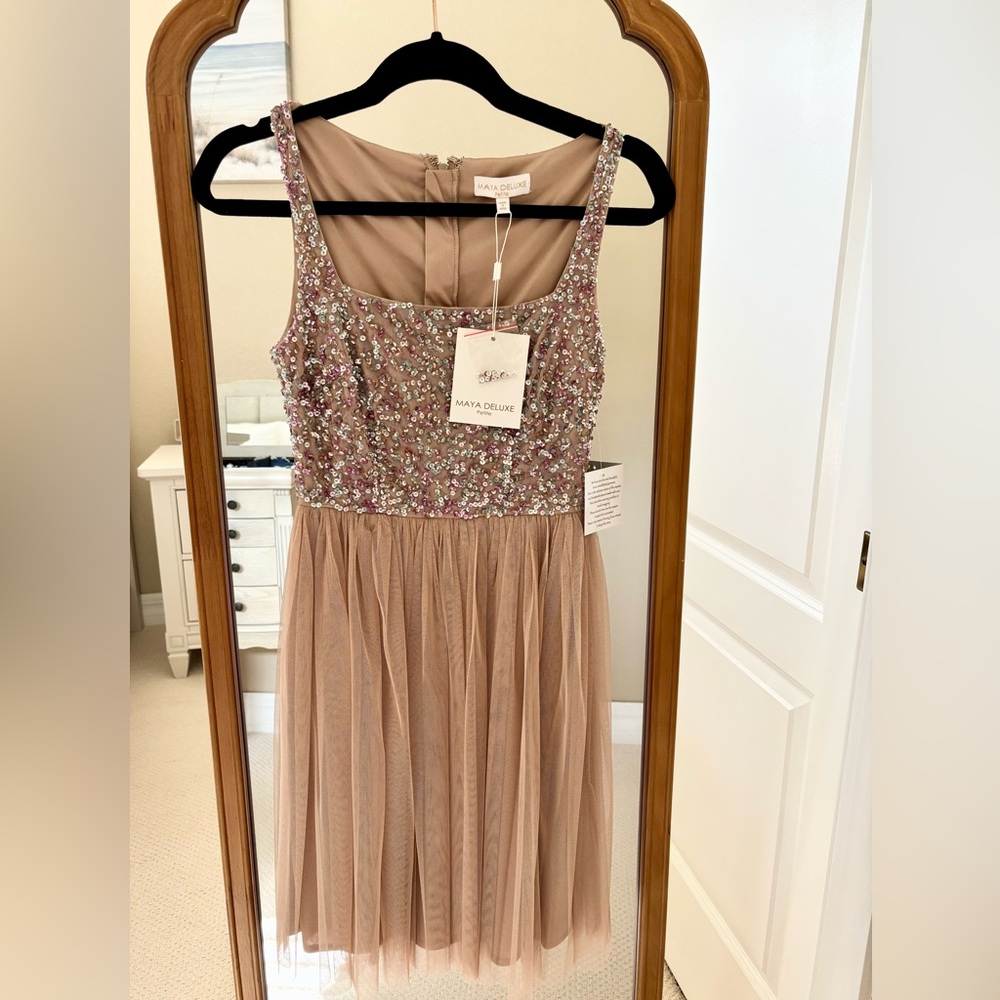 NWT ASOS Maya Deluxe Petite Sequin Tulle Dress XS